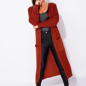 NWT Rust Maxi Length Cardigan